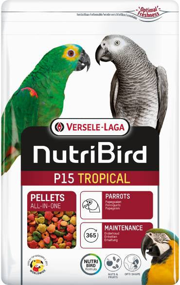 Versele-Laga Nutribird P15 Tropical 1kg - Cibo in Pellets per Pappagalli Versele-Laga Nutribird P15 Tropical 1kg - Cibo in Pellets per Pappagalli